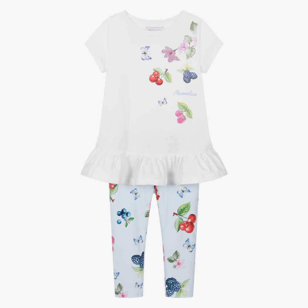 Monnalisa-Girls Spring Blossom Leggings Ensemble | Childrensalon Outlet