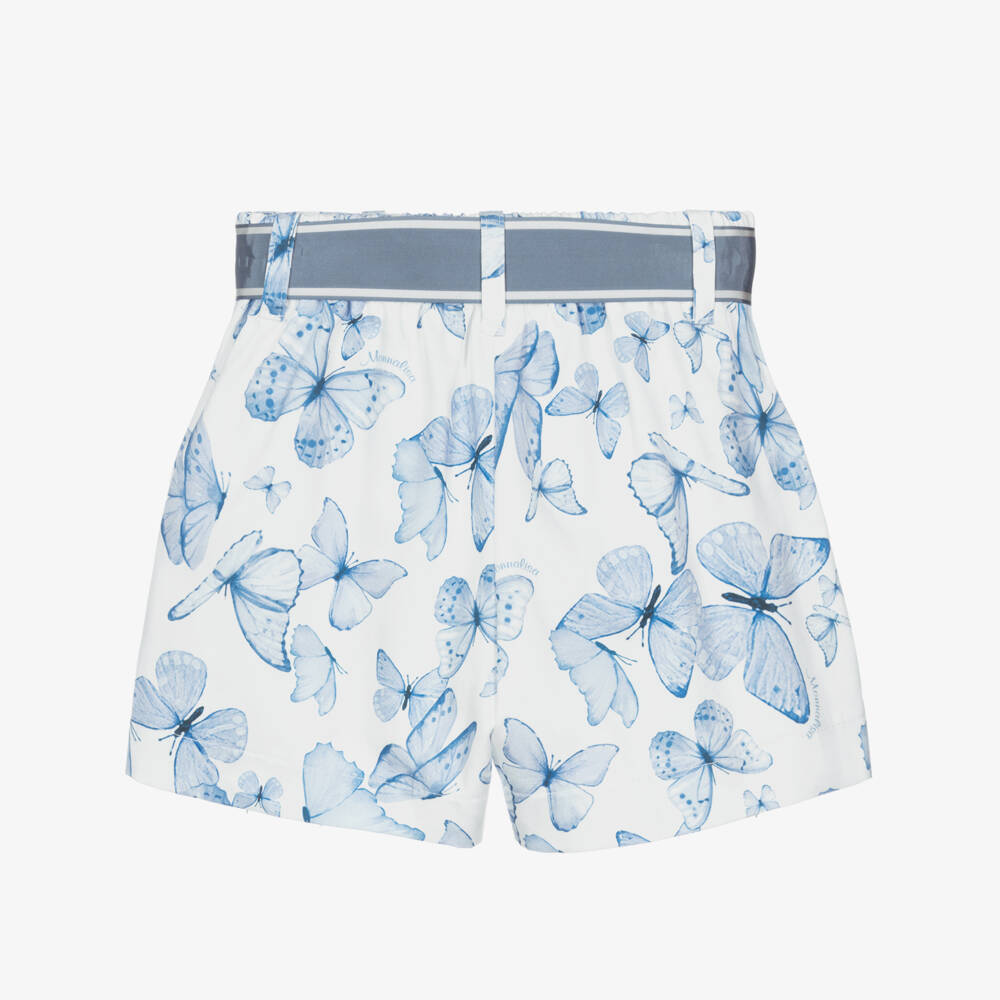 Monnalisa-Girls Spring Butterfly Cotton Shorts | Childrensalon Outlet