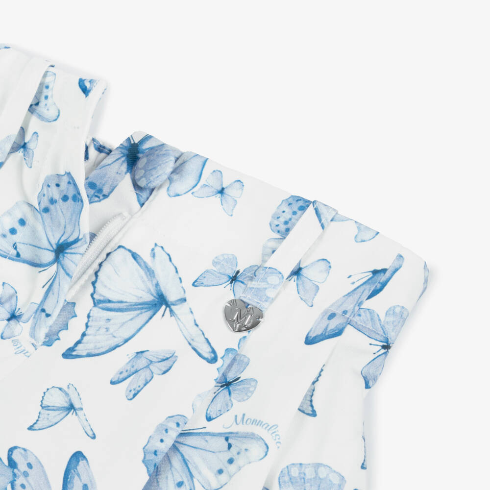 Monnalisa-Girls Spring Butterfly Cotton Shorts | Childrensalon Outlet