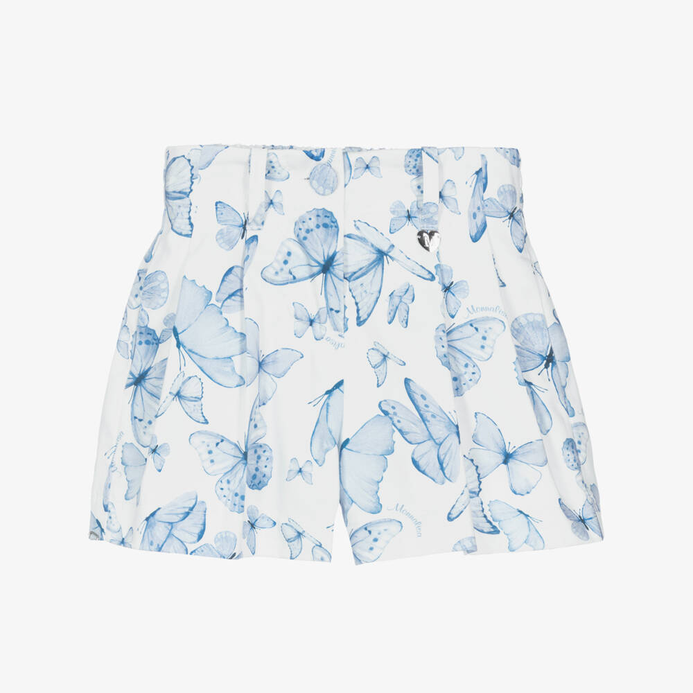 Monnalisa-Girls Spring Butterfly Cotton Shorts | Childrensalon Outlet
