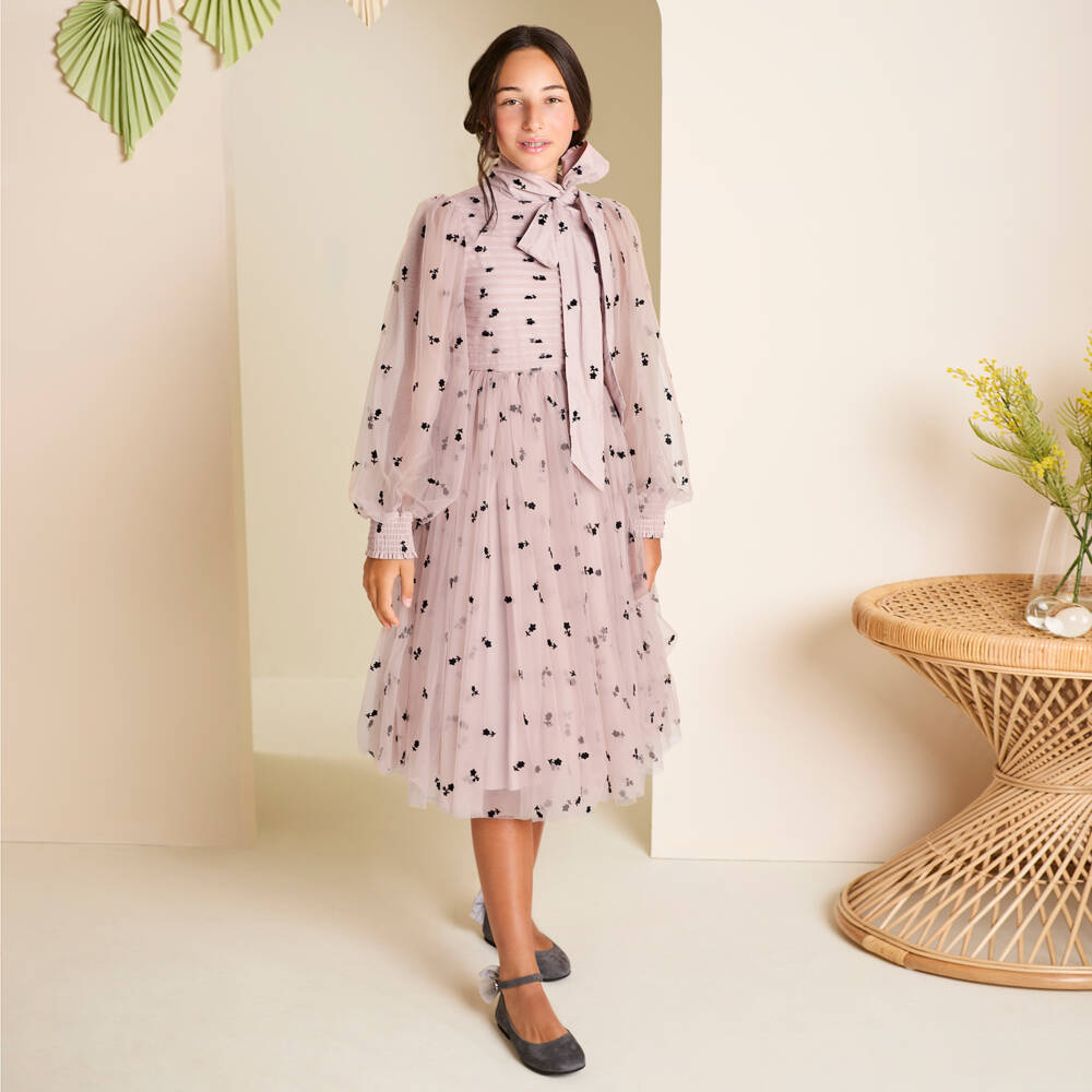 Monnalisa-Girls Suede Bow Ankle Shoes | Childrensalon Outlet