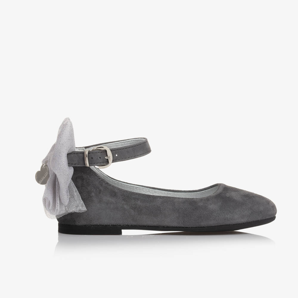 Monnalisa-Girls Suede Bow Ankle Shoes | Childrensalon Outlet