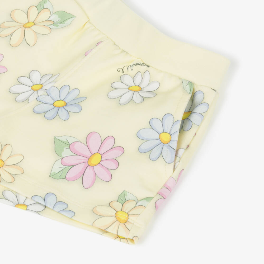 Monnalisa-Girls Sunny Daisy Cotton Shorts | Childrensalon Outlet