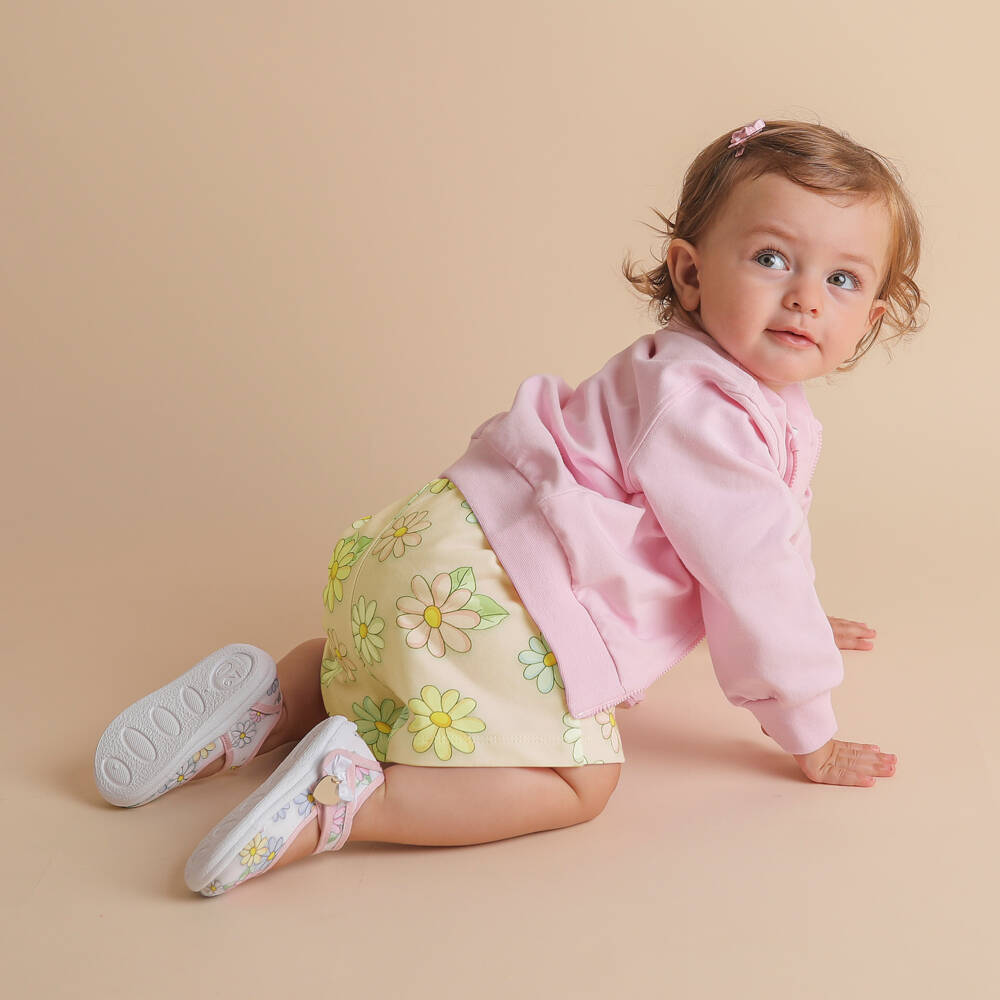 Monnalisa-Girls Sunny Daisy Cotton Shorts | Childrensalon Outlet