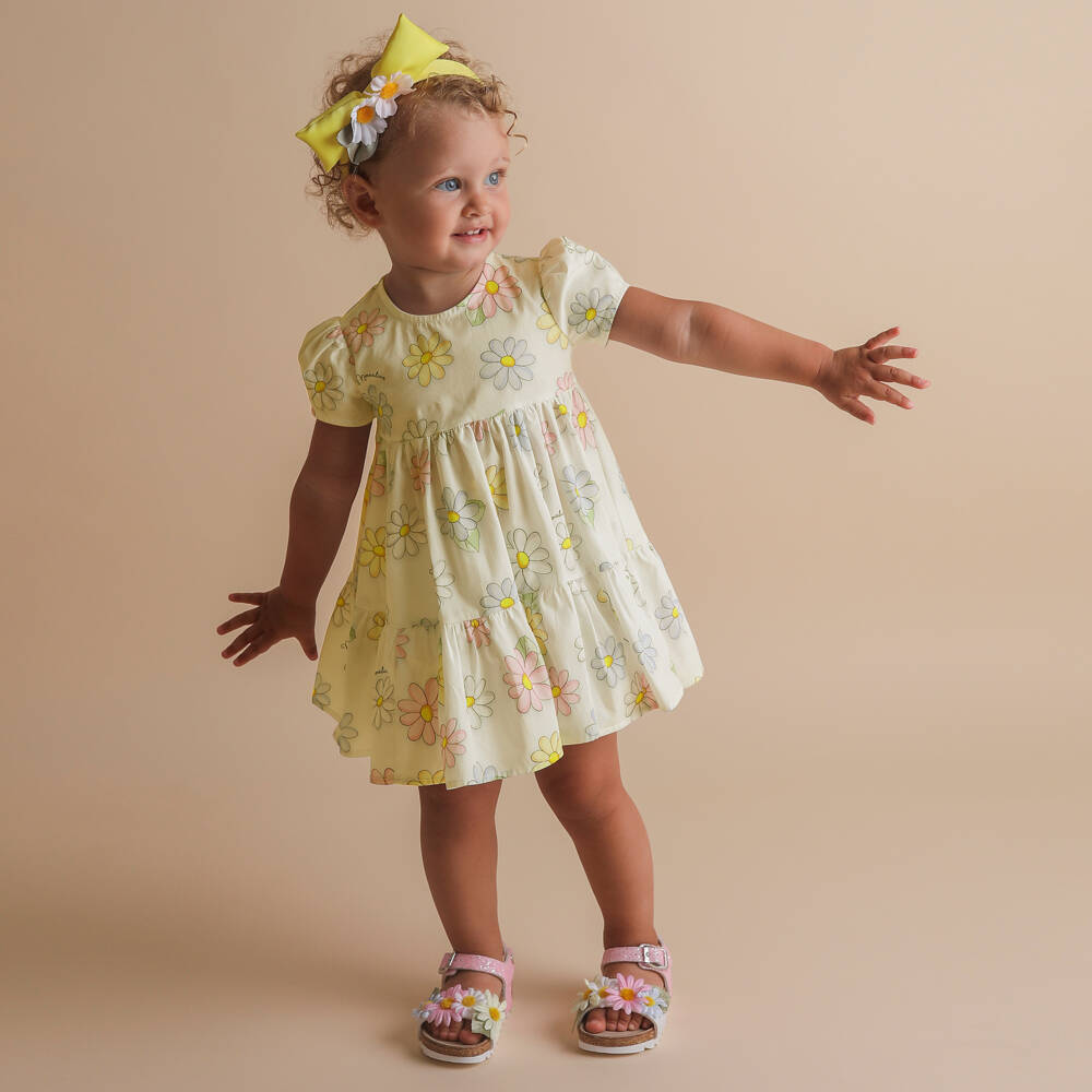 Monnalisa-Girls Sunshine Daisy Jersey Dress | Childrensalon Outlet