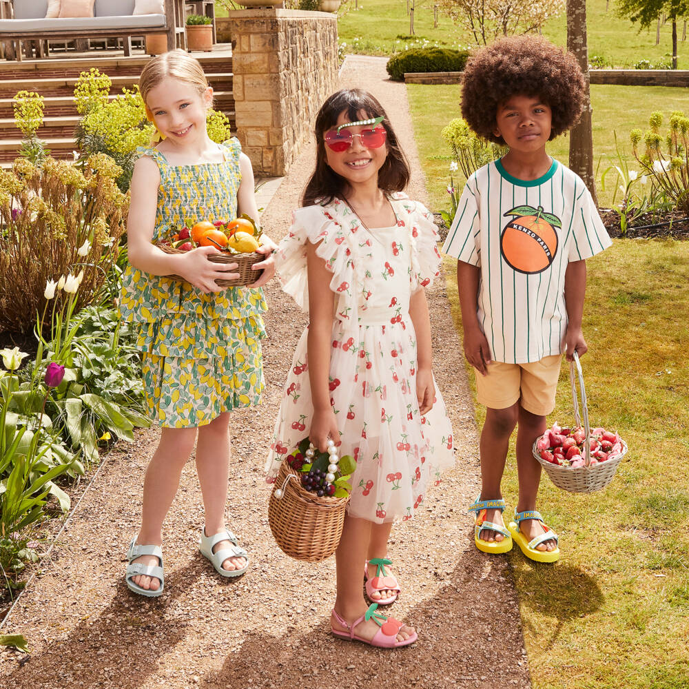 Monnalisa-Girls Tan Wicker Berry Satchel | Childrensalon Outlet