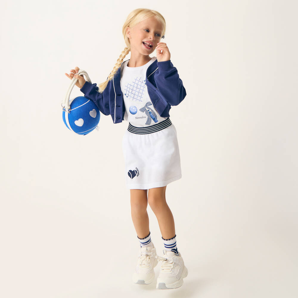 Monnalisa-Футболка из хлопка для девочек с теннисной ракеткой | Childrensalon Outlet