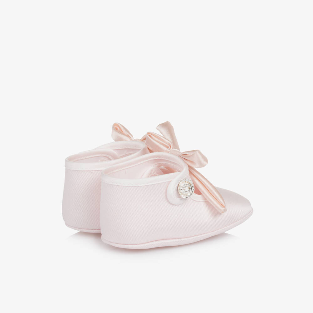 Monnalisa-Girls Twill Pink Ballet Pre-Walkers | Childrensalon Outlet