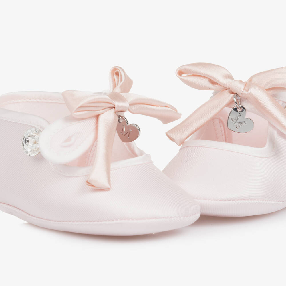 Monnalisa-Girls Twill Pink Ballet Pre-Walkers | Childrensalon Outlet