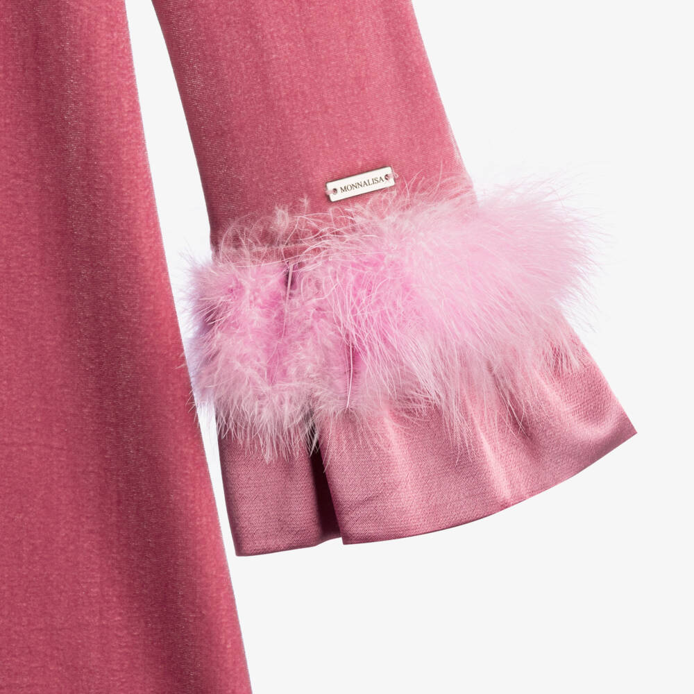 Monnalisa-فستان قطيفة لون زهري غامق | Childrensalon Outlet