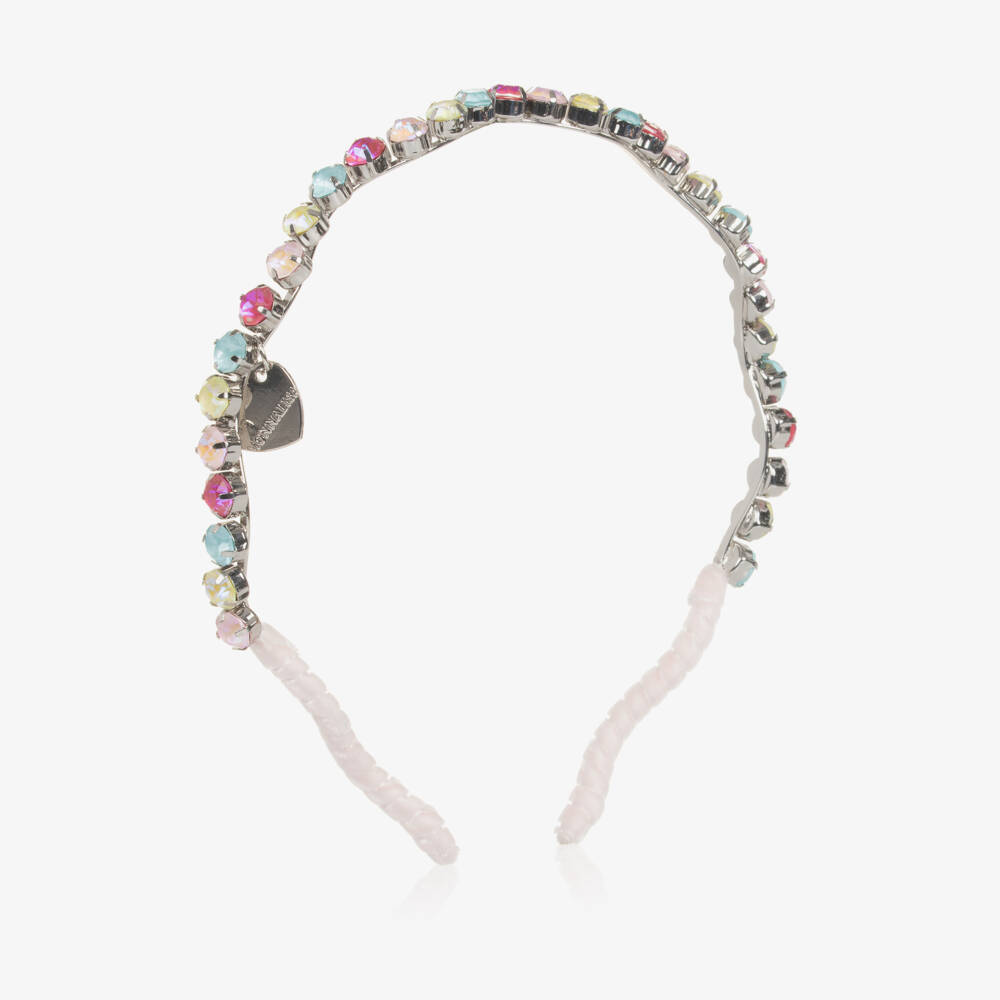 Monnalisa-Girls Wavy Multicolour Beaded Hairband | Childrensalon Outlet