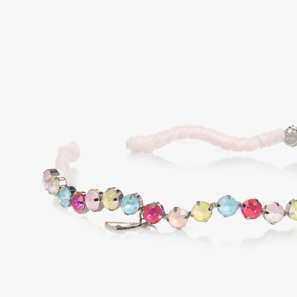 Monnalisa-Girls Wavy Multicolour Beaded Hairband | Childrensalon Outlet