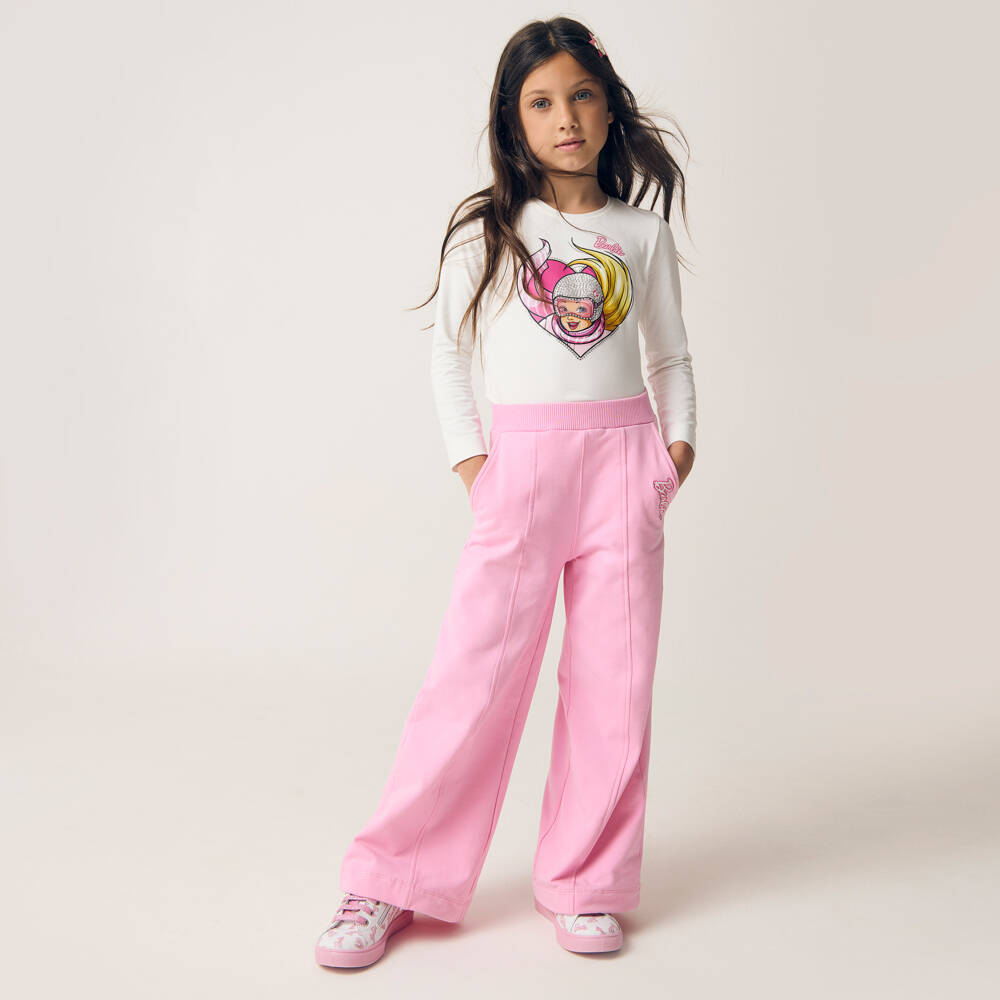 Monnalisa-Белые кожаные кроссовки Барби для девочек | Childrensalon Outlet