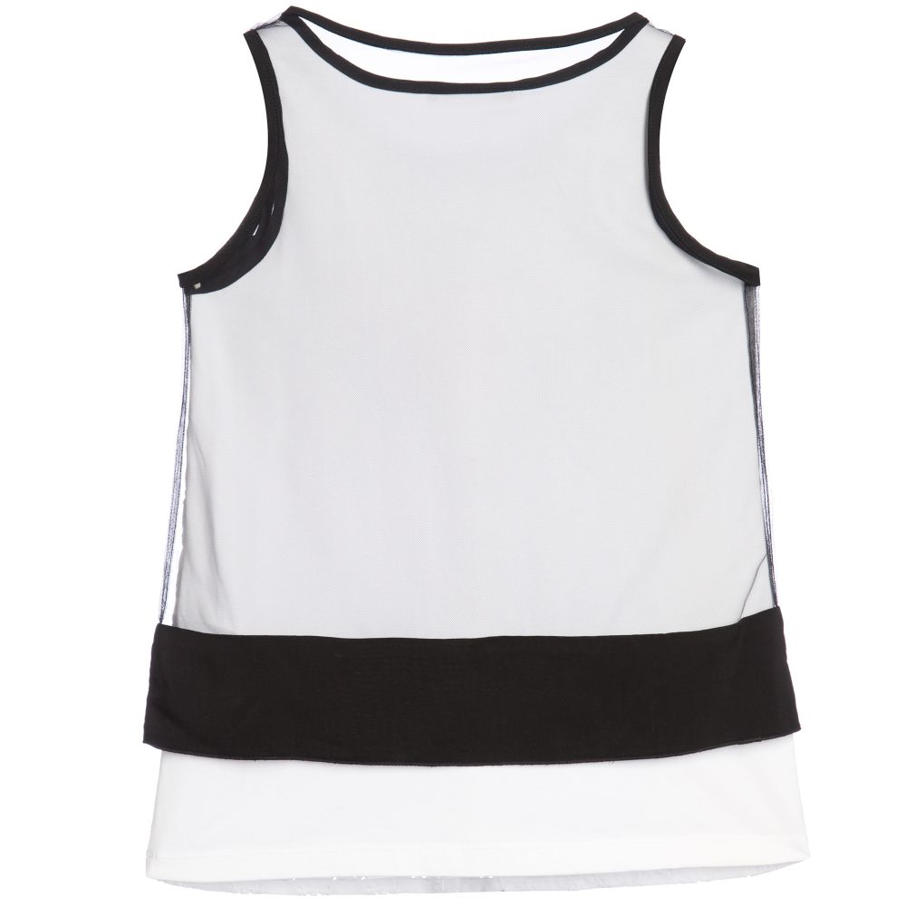Monnalisa Jakioo - Girls White & Black Layered Top
