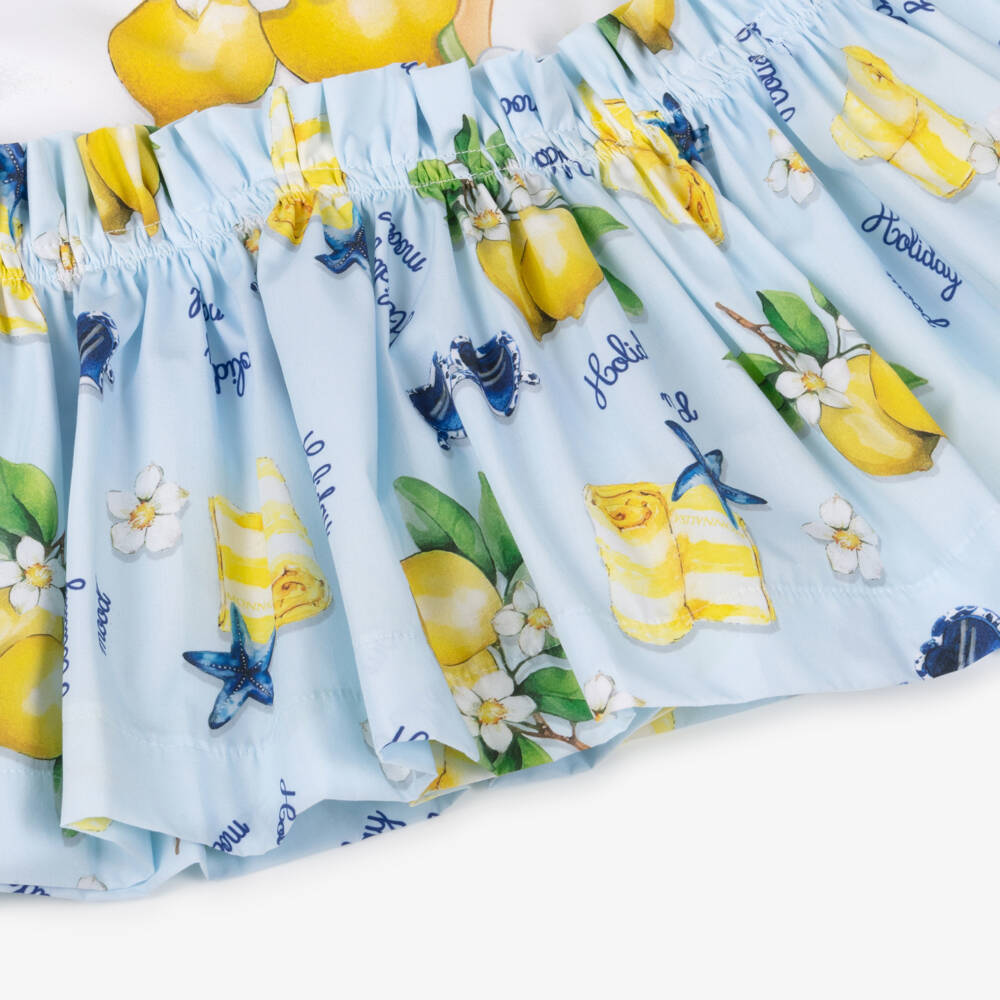 Monnalisa-Girls White & Blue Tinkerbell Dress | Childrensalon Outlet