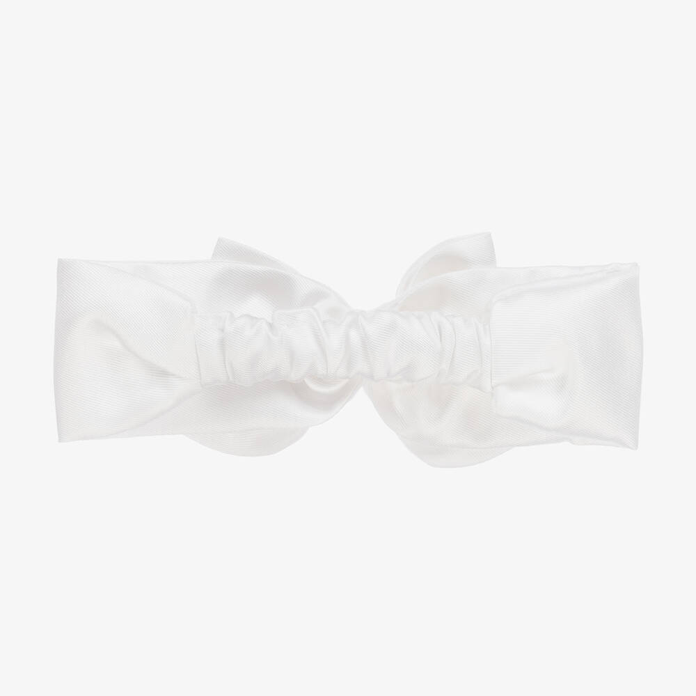 Monnalisa-Белая повязка на голову с бантом для девочек | Childrensalon Outlet