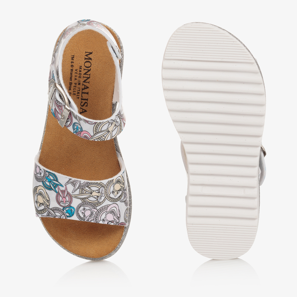 Monnalisa Girls White Bugs Bunny Sandals