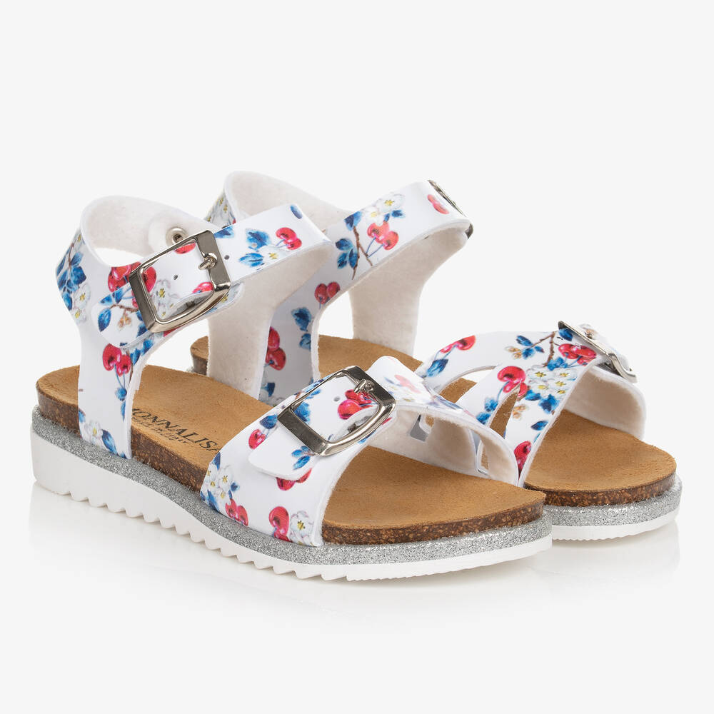 Monnalisa - Girls White Cherry Sandals | Childrensalon