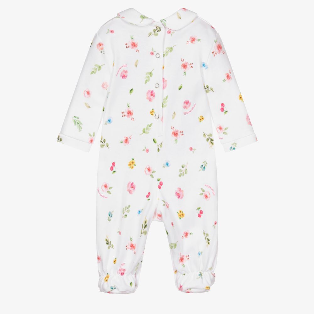 Monnalisa-Белый хлопковый комбинезон для девочек | Childrensalon Outlet
