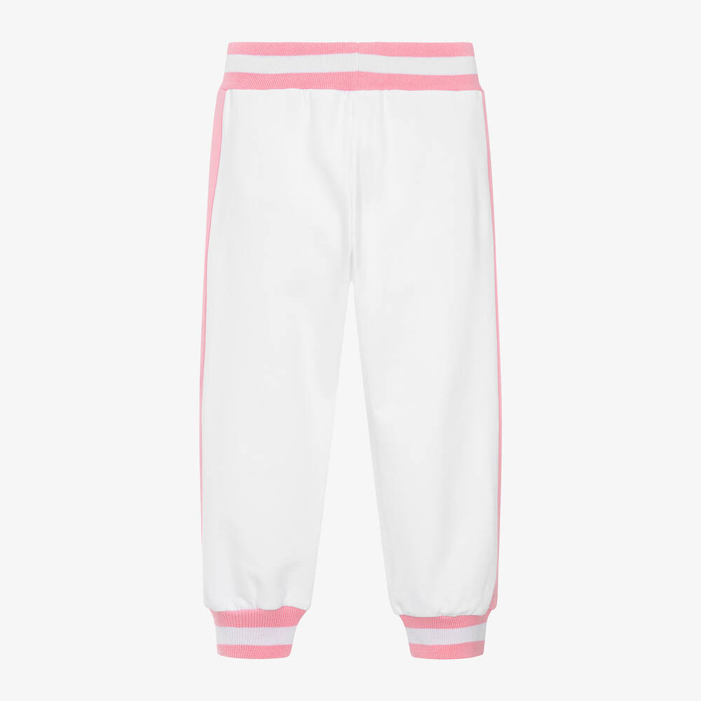 Monnalisa-Girls White Cotton Barbie Joggers | Childrensalon Outlet