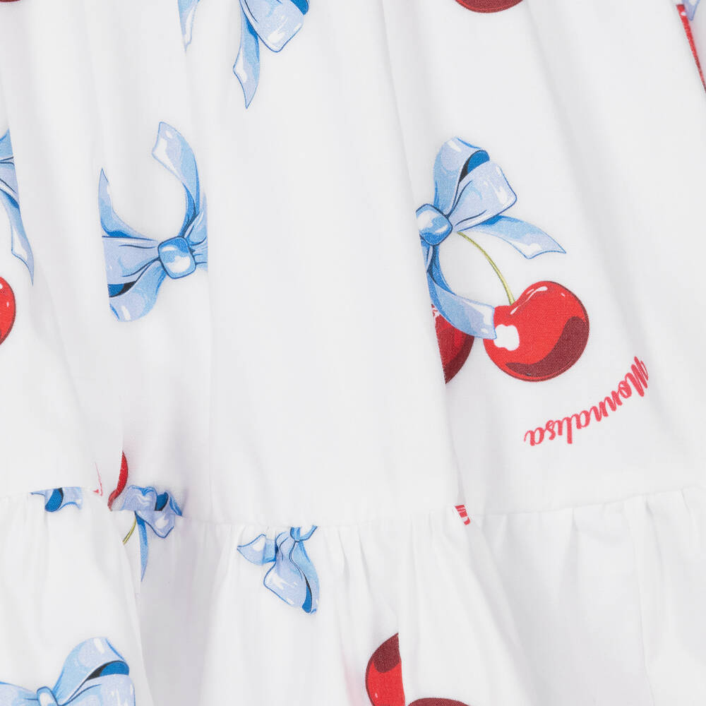 موناليزا-فستان أطفال بناتي قطن بوبلين لون أبيض | Childrensalon Outlet