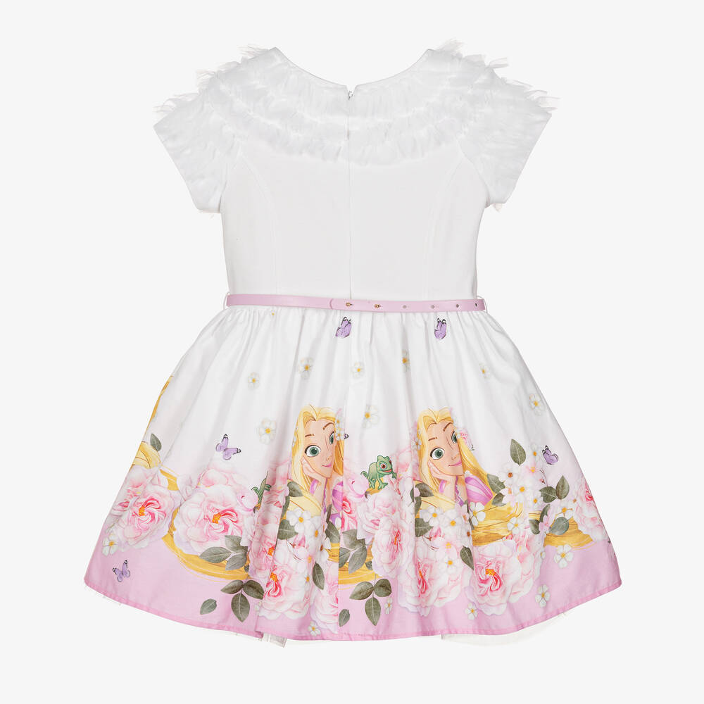Monnalisa-Girls White Cotton Disney Dress | Childrensalon Outlet