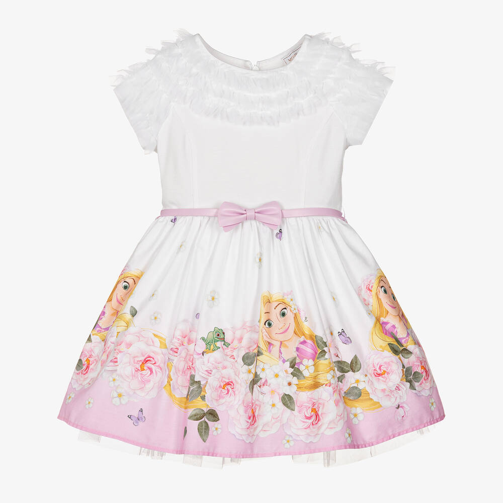 Monnalisa-Girls White Cotton Disney Dress | Childrensalon Outlet