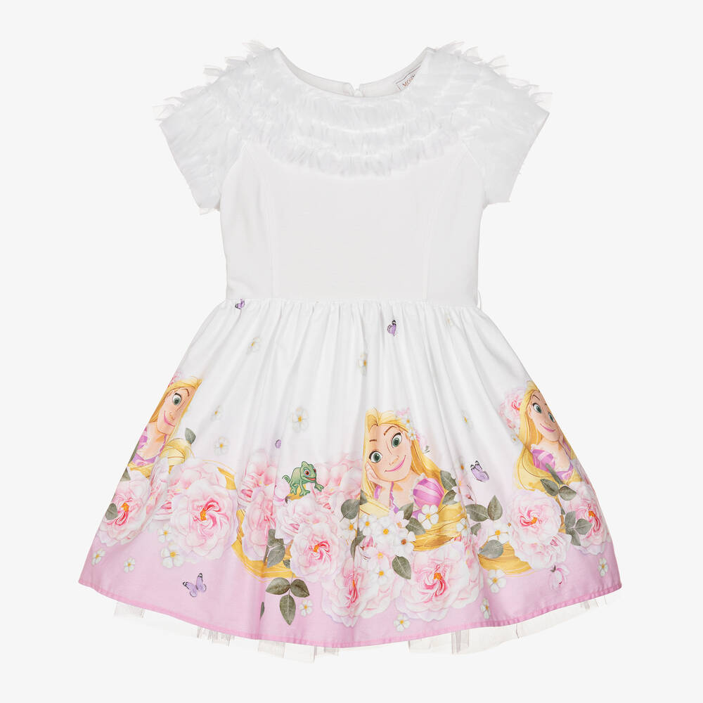 Monnalisa-Girls White Cotton Disney Dress | Childrensalon Outlet