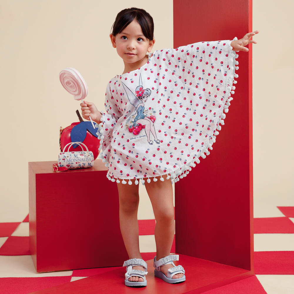 Monnalisa-Белый хлопковый кафтан Disney | Childrensalon Outlet