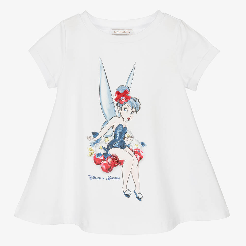 Monnalisa-Girls White Cotton Disney T-Shirt | Childrensalon Outlet