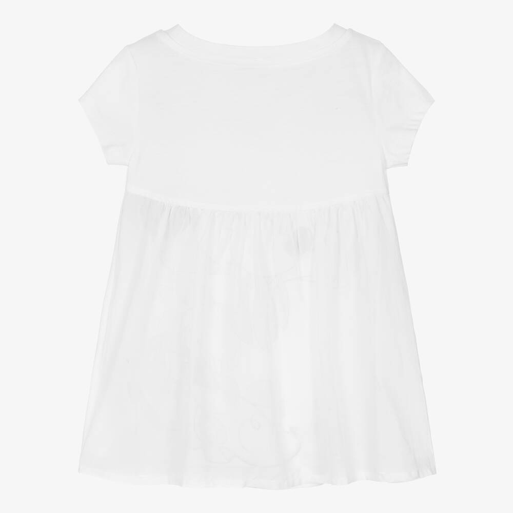 Monnalisa-Girls White Cotton Disney T-Shirt | Childrensalon Outlet