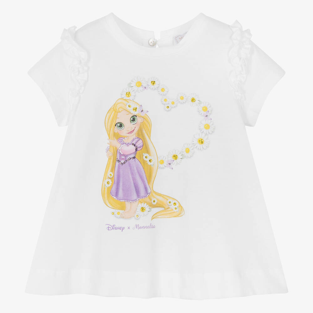 Monnalisa-Белая хлопковая футболка Disney для девочек | Childrensalon Outlet