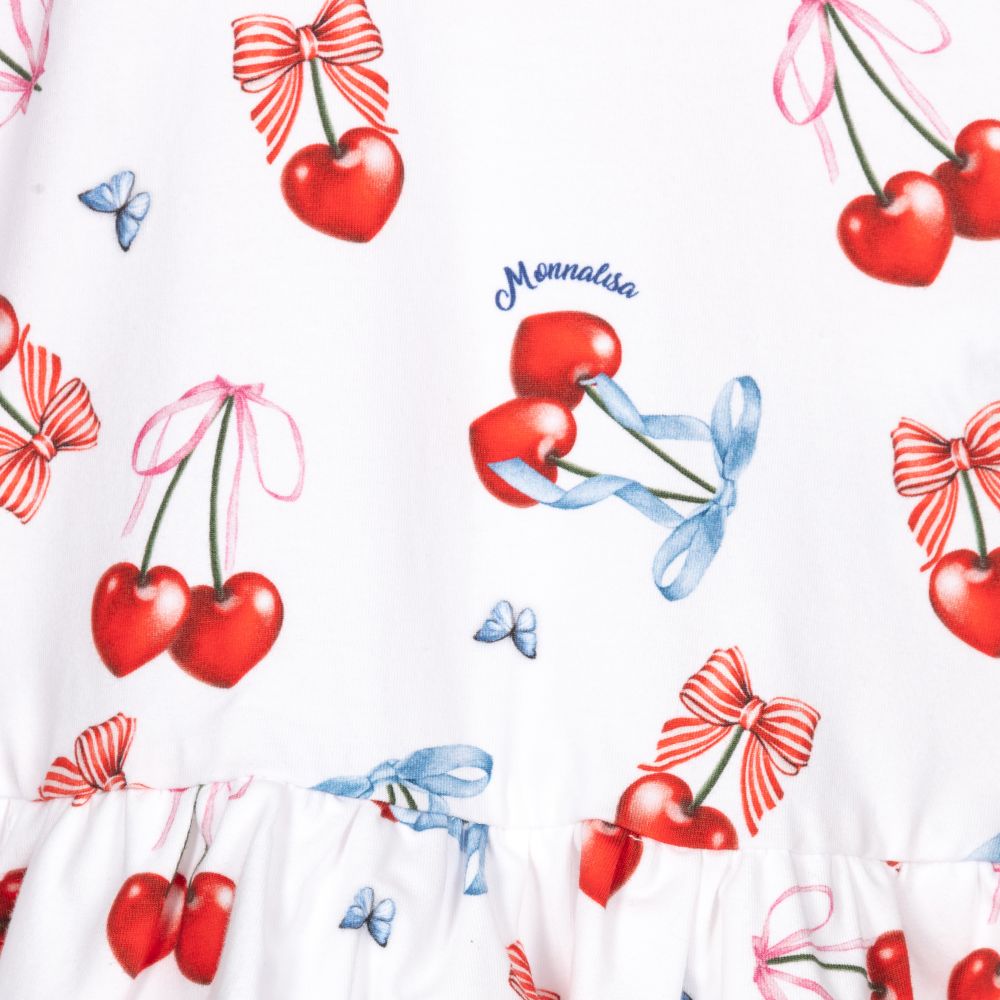 Monnalisa-Girls White Cotton Dress | Childrensalon Outlet