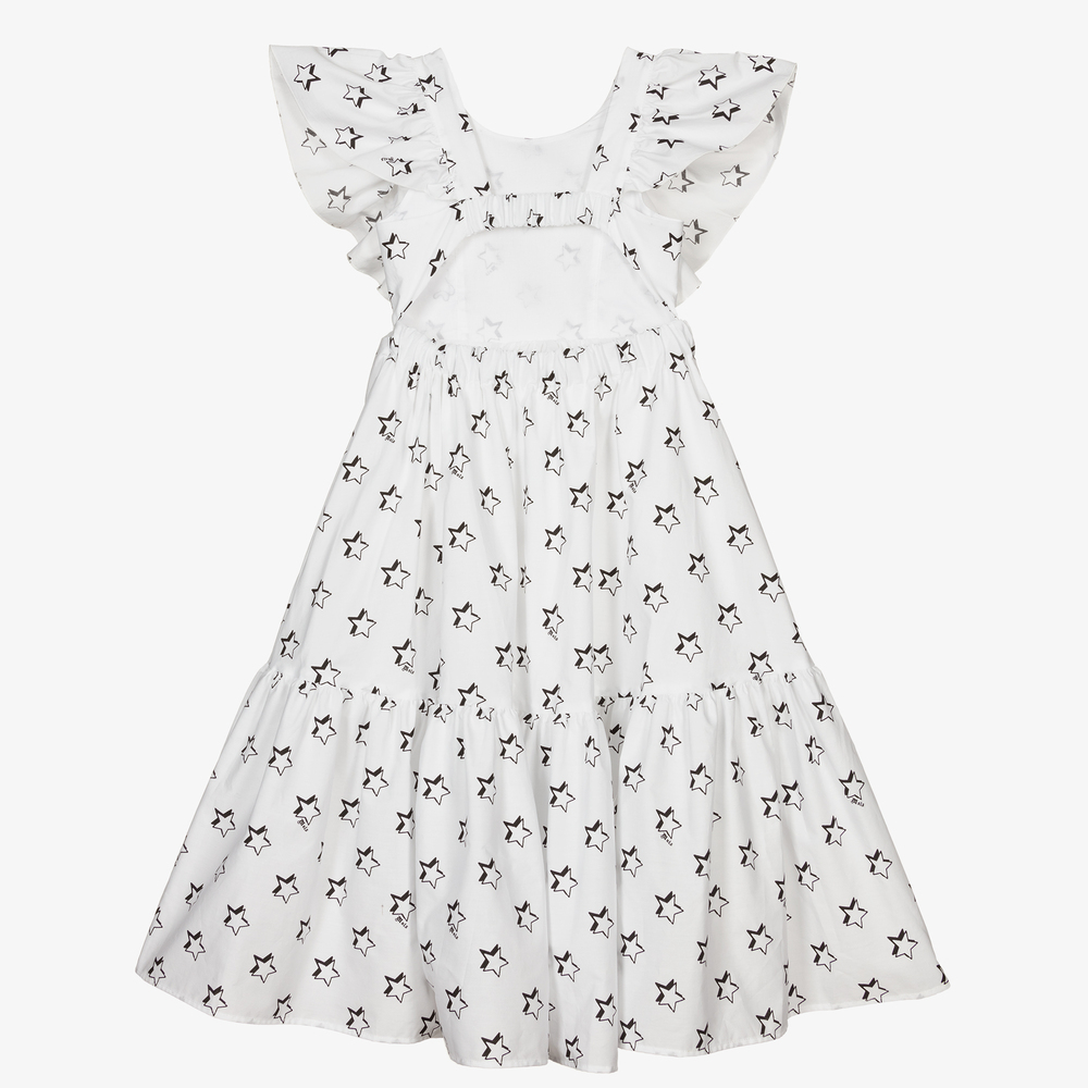 Monnalisa-Girls White Cotton Dress | Childrensalon Outlet