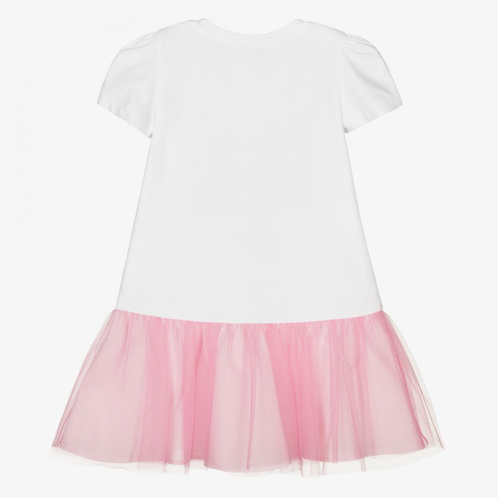 Monnalisa-Girls White Cotton Dress | Childrensalon Outlet