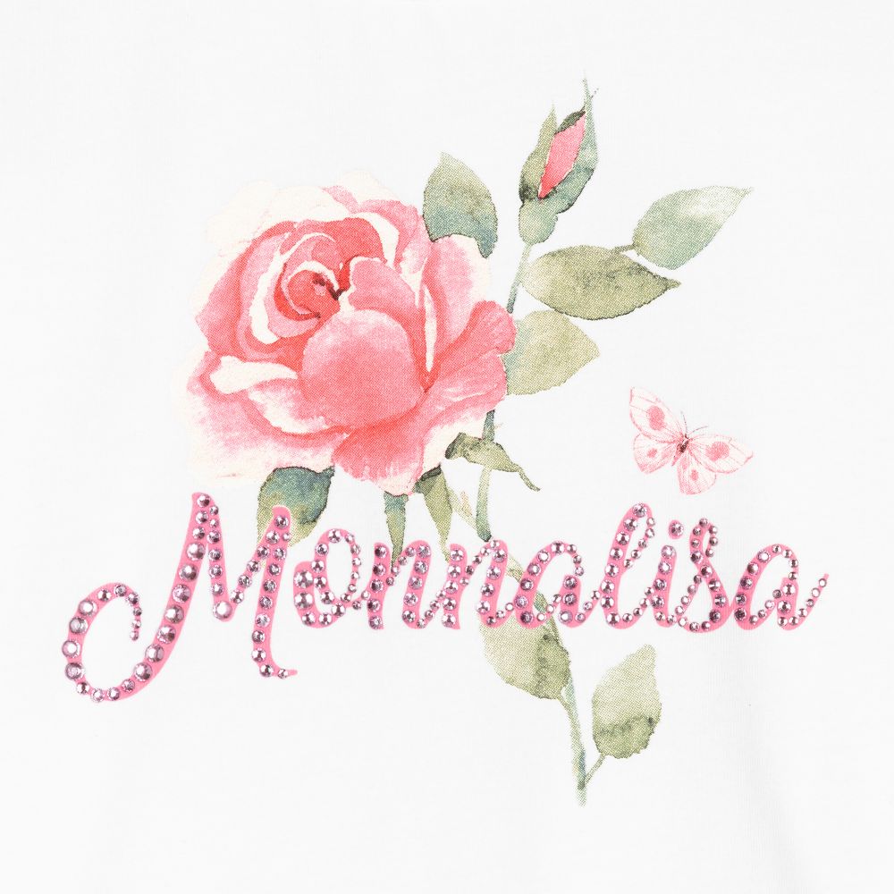 Monnalisa-Girls White Cotton Dress | Childrensalon Outlet