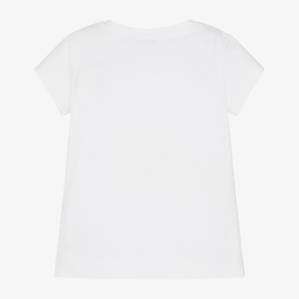 Monnalisa-Girls White Cotton Jersey Tinkerbell T-Shirt | Childrensalon Outlet