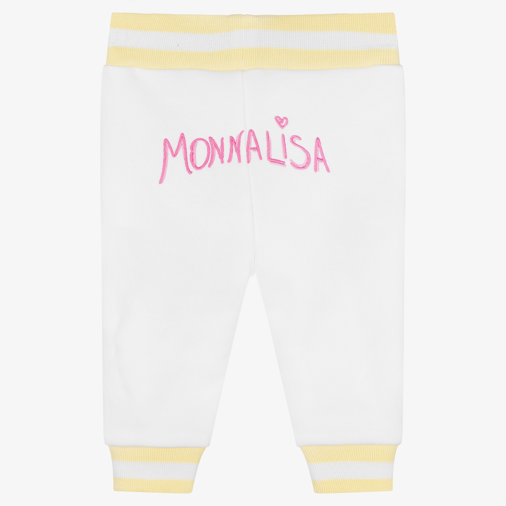 موناليزا-جوغرز قطن جيرسي لون أبيض للبنات | Childrensalon Outlet