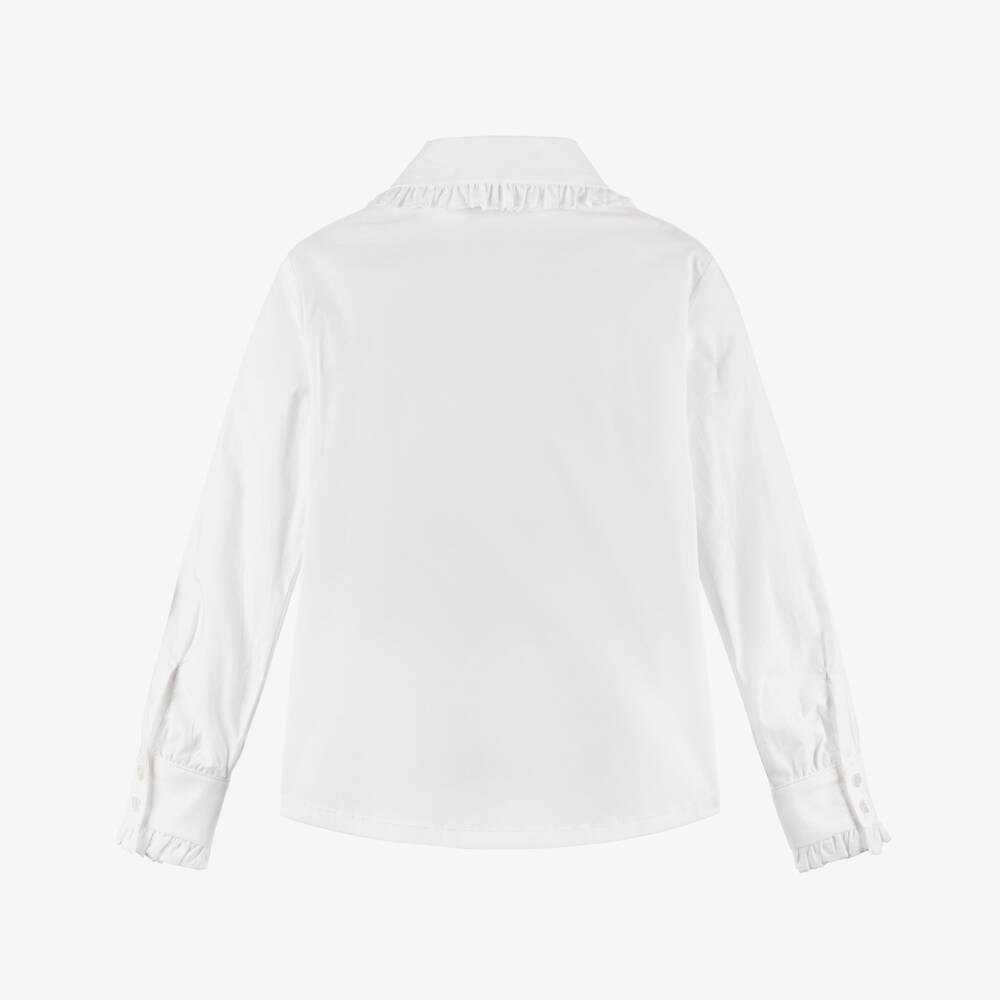 Monnalisa-Элегантная белая блузка с рюшами для девочек | Childrensalon Outlet