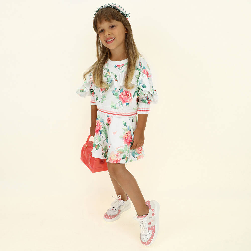 Monnalisa-Girls White Cotton Shorts | Childrensalon Outlet