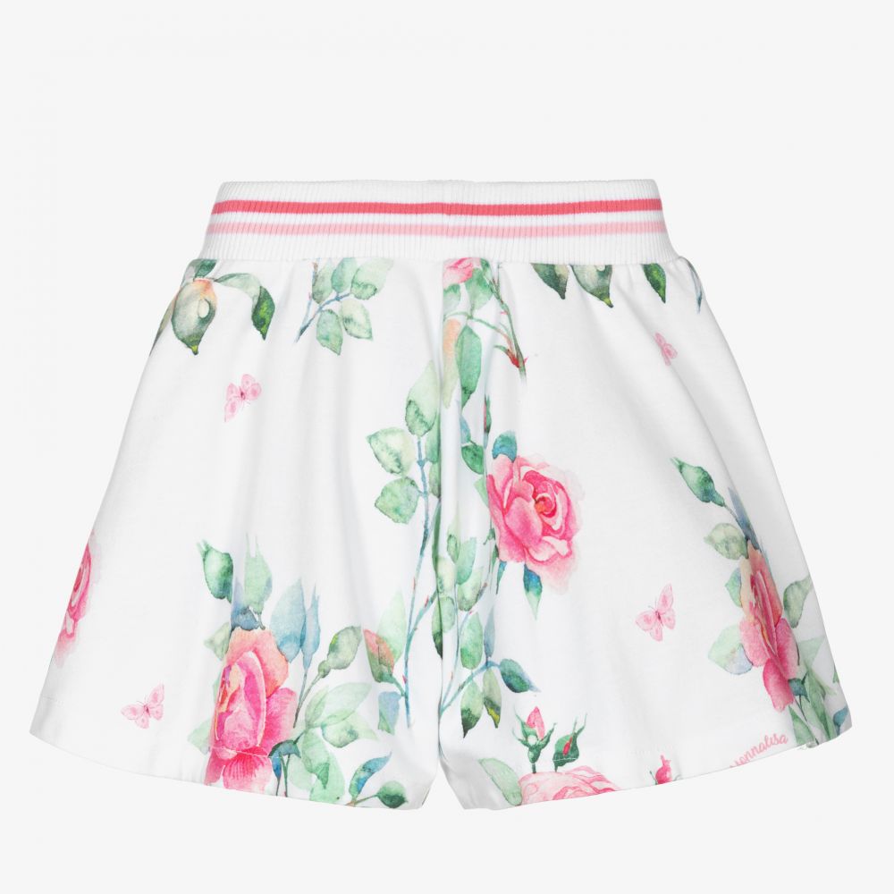 Monnalisa-Girls White Cotton Shorts | Childrensalon Outlet