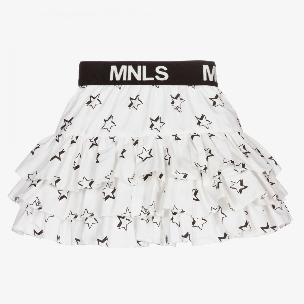 Monnalisa-Girls White Cotton Stars Skirt | Childrensalon Outlet