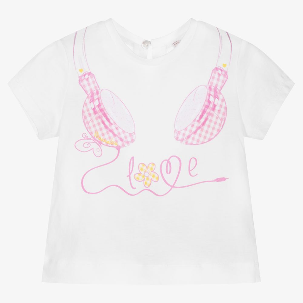 Monnalisa - T-shirt blanc en coton Fille | Childrensalon