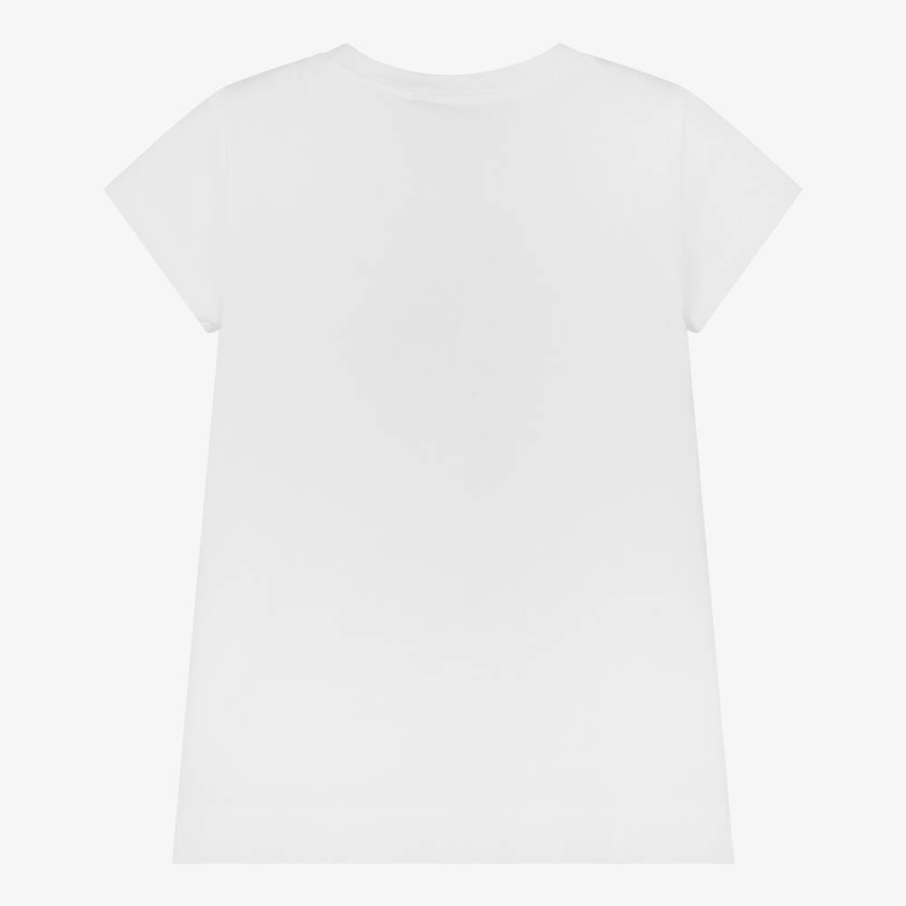 Monnalisa-Белая хлопковая футболка с фруктовым акцентом для девочек | Childrensalon Outlet