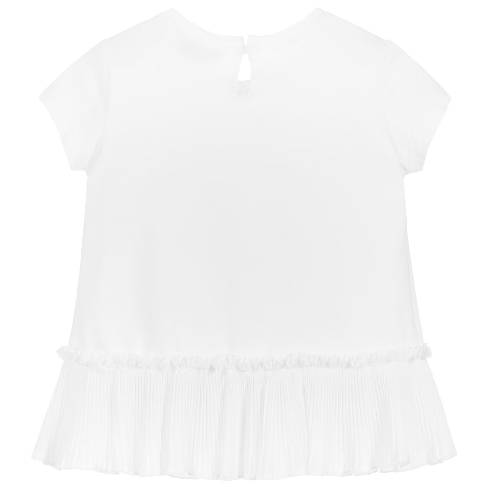 Monnalisa-Girls White Cotton Top | Childrensalon Outlet