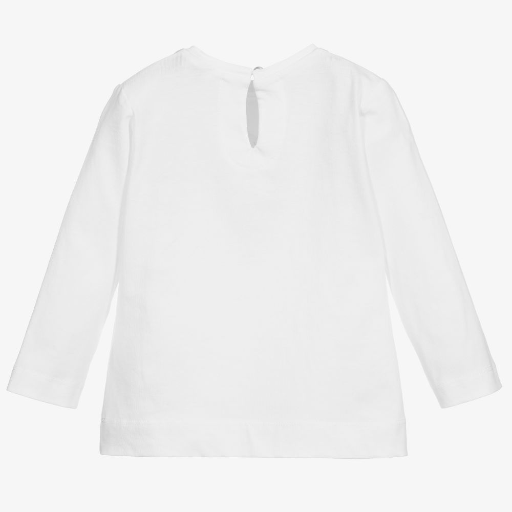 Monnalisa-توب أطفال بناتي قطن لون أبيض | Childrensalon Outlet