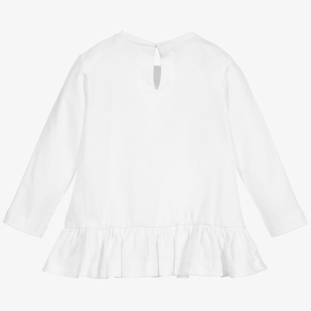 Monnalisa-توب أطفال بناتي قطن لون أبيض | Childrensalon Outlet