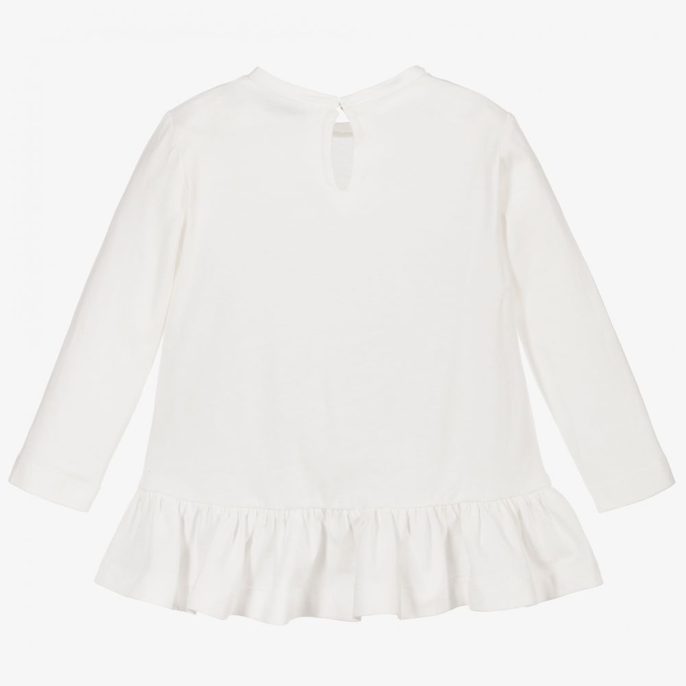 Monnalisa-توب أطفال بناتي قطن لون أبيض | Childrensalon Outlet