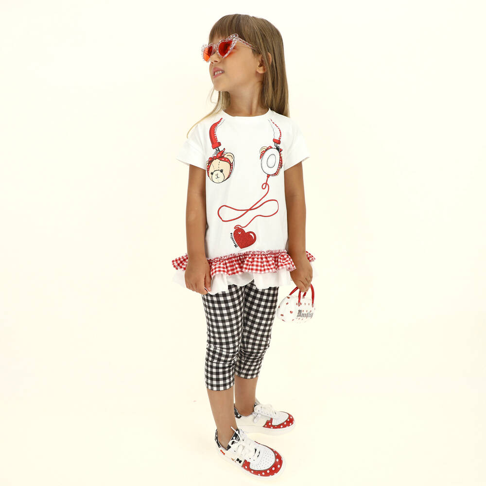 Monnalisa-Girls White Cotton Tunic Top | Childrensalon Outlet