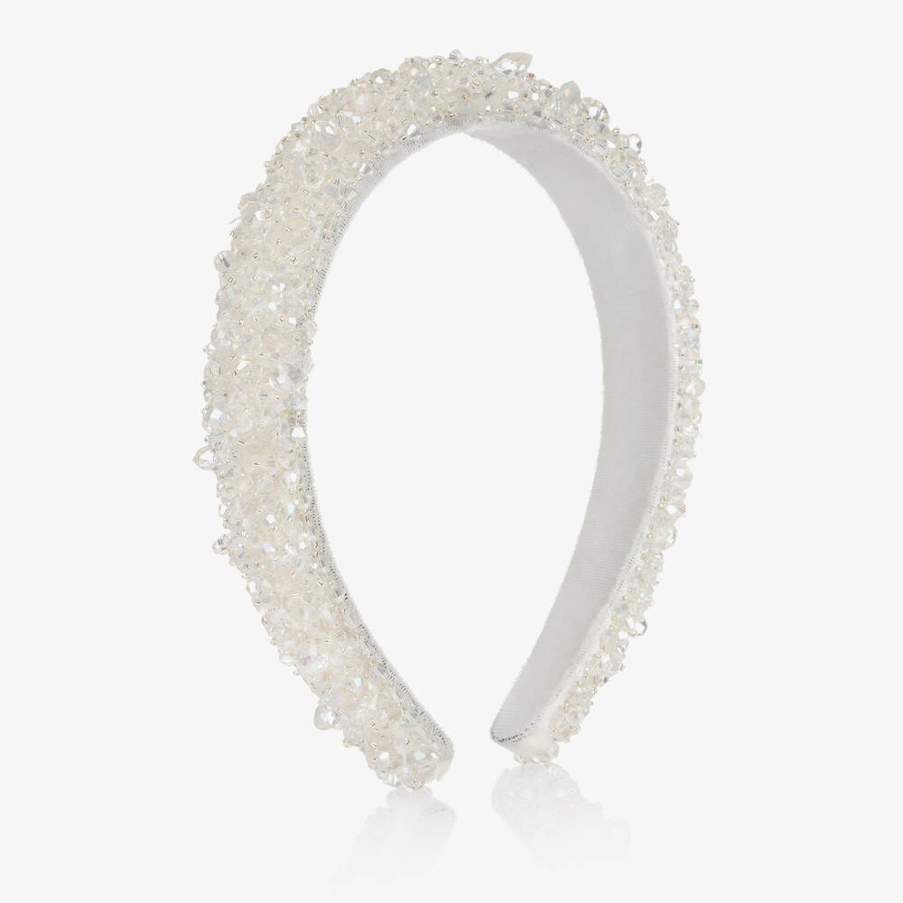 Monnalisa - Белый ободок с кристаллами для девочек | Childrensalon
